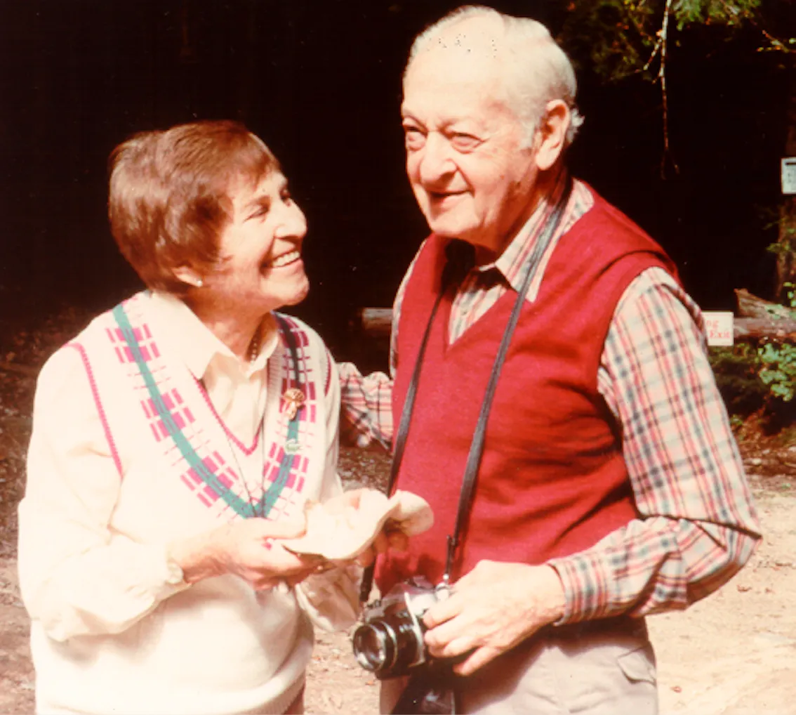 Sylvia Stein and her husband Phil on a mushroom walk